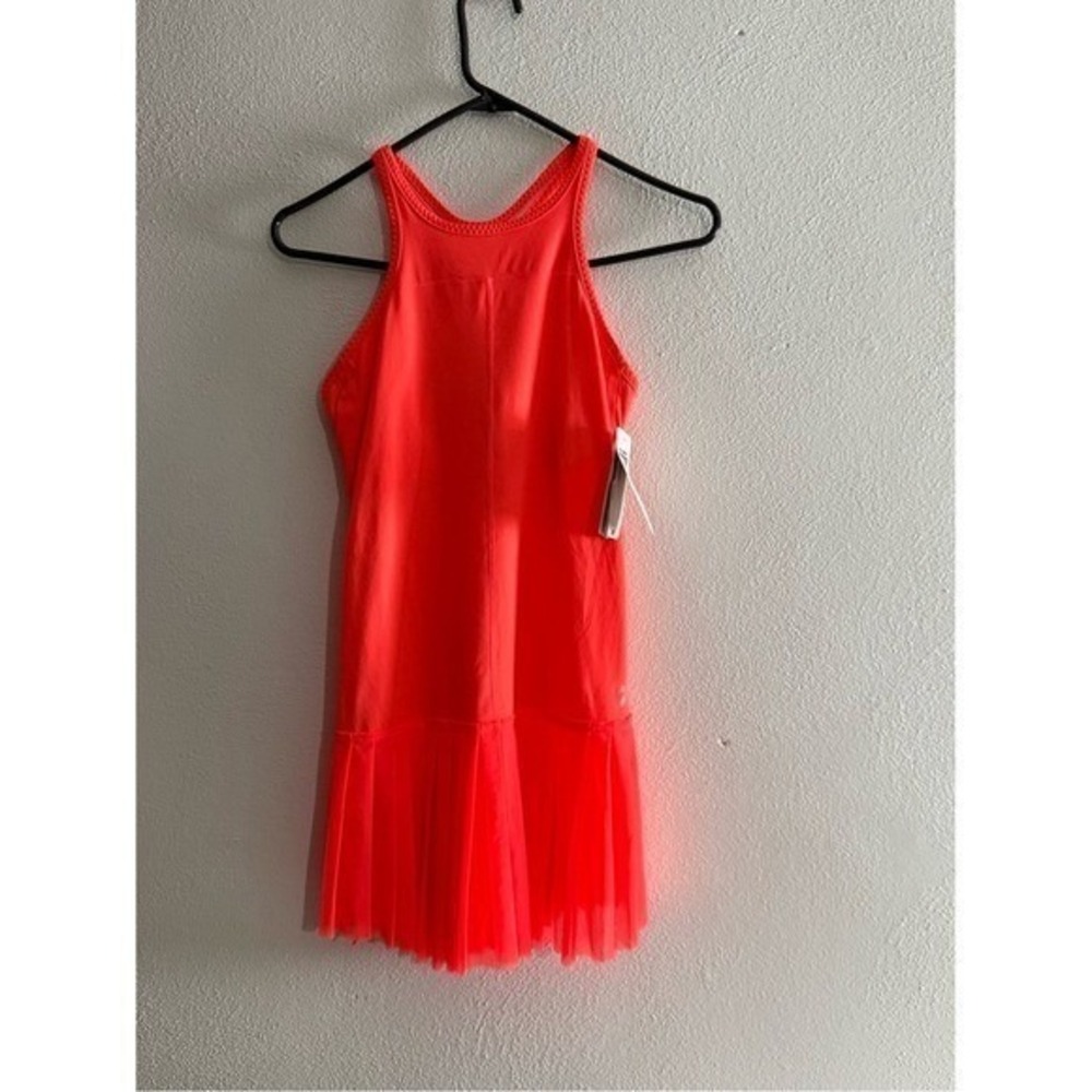 New Balance x J.Crew Tennis Dress Neon Orange Racerback Pleated Skirt Small NWT - Picture 5 of 11